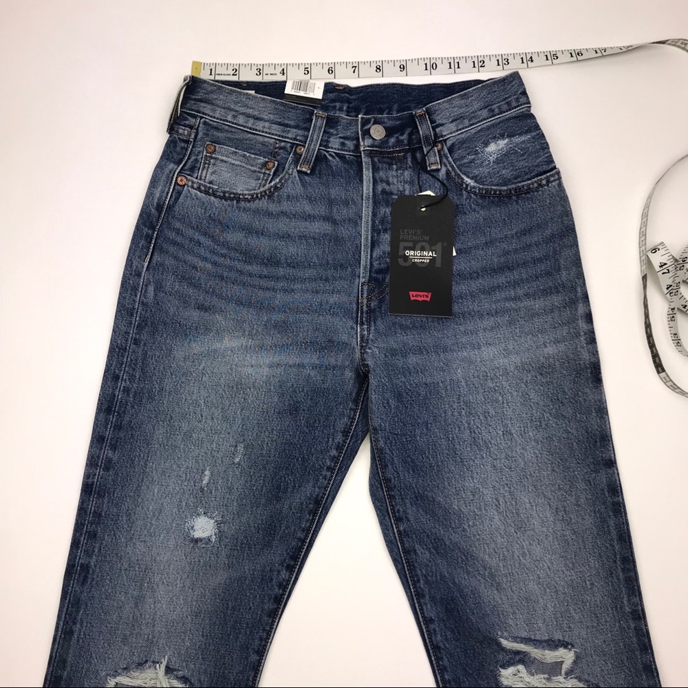 Levi's 501 Wedgie Cropped Selvedge Jeans Big E - Picture 7 of 8
